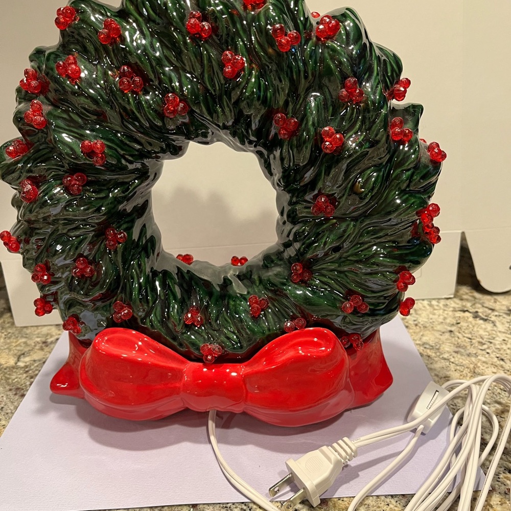 Glazed ceramic wreath